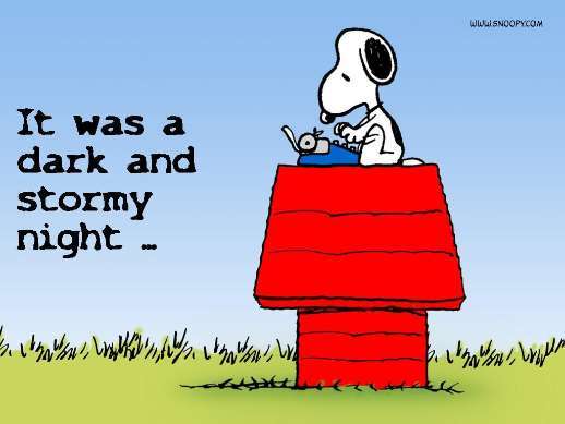 I problemi dello scrittore iniziano da Snoopy: era una notte buia e tempestosa...